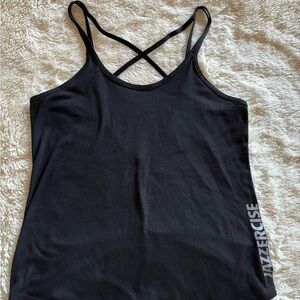Jazzercise Tank, Open Back, Black, Medium